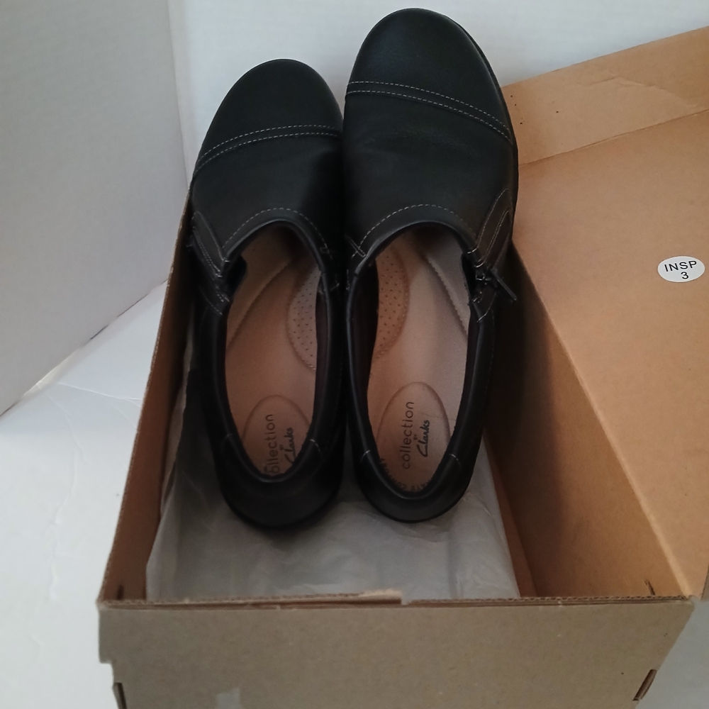 Clarks Black Slip-On Loafers
